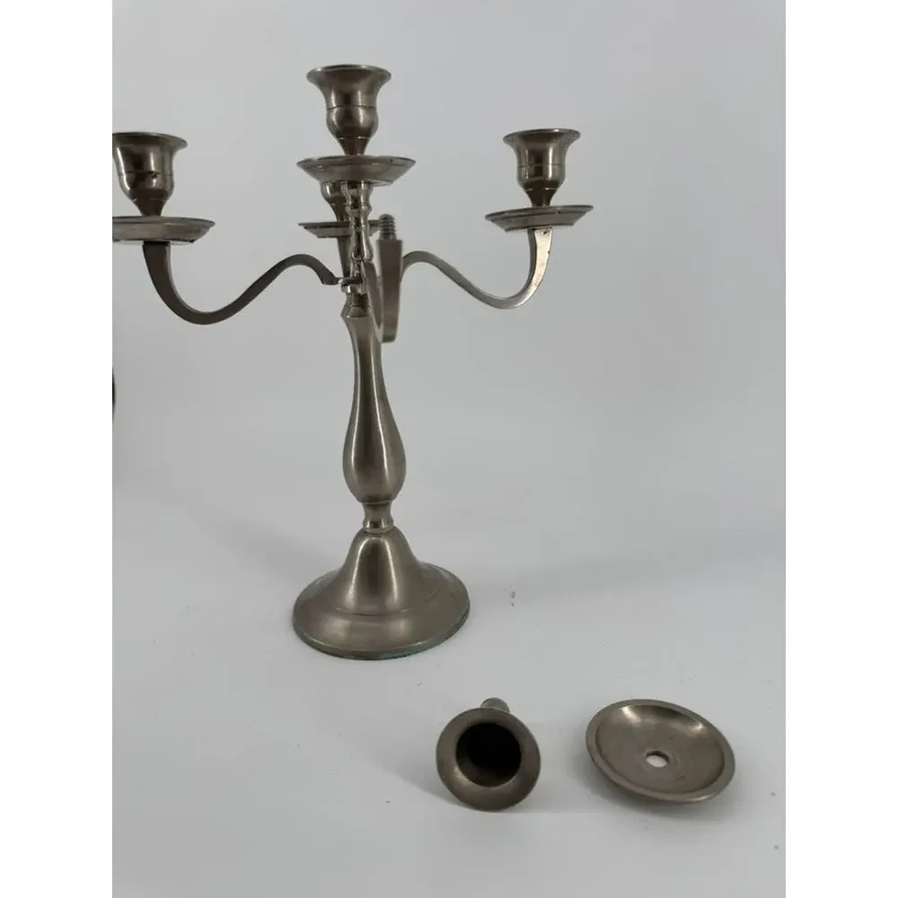 Restoration Hardware Pewter Finish 5 Arm Adjustable Candelabra 11.5
